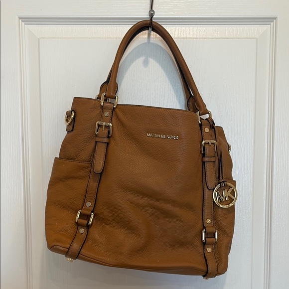 Michael Kors Tan Leather Bedford Tote Bag  Purse Handbag - Picture 1 of 11